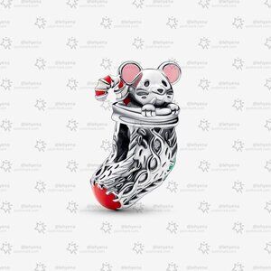 Pandora Festive Mouse & Stocking Charm|Pendant